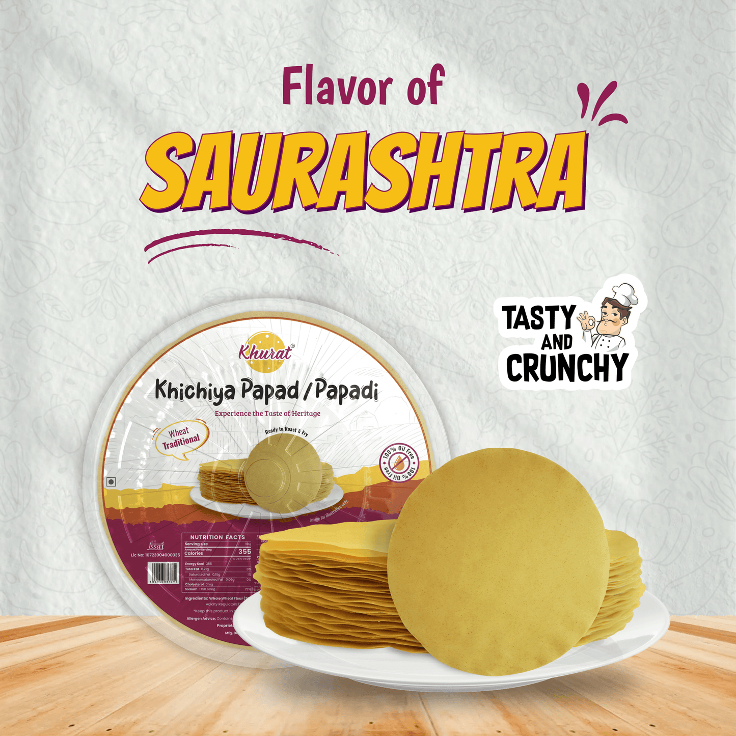 Oil Free Wheat Papad