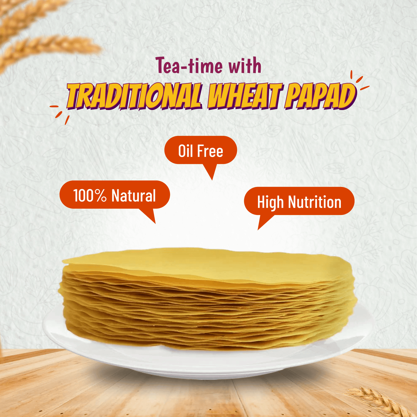 Oil Free Wheat Papad