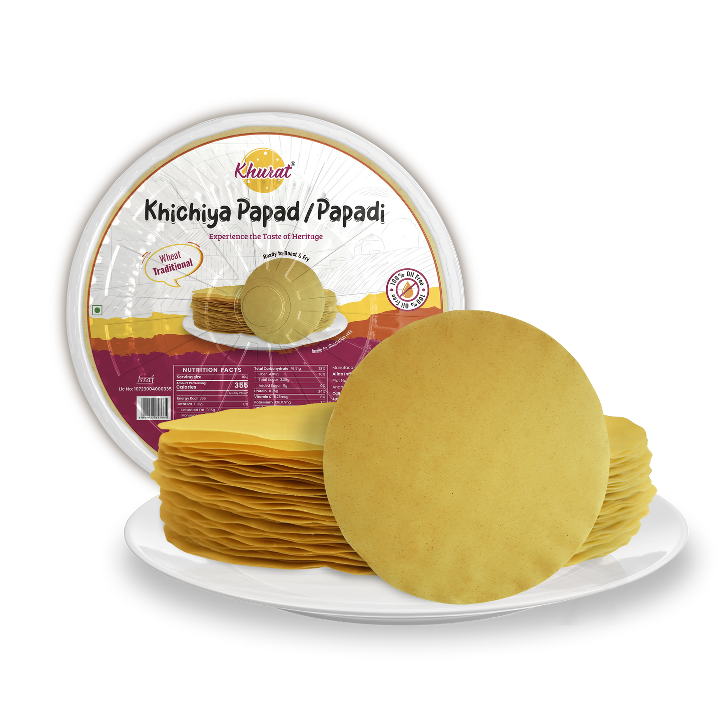 Oil Free Wheat Papad